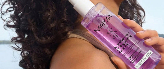 AHA BHA ingredients in detan body wash for exfoliation and brightening