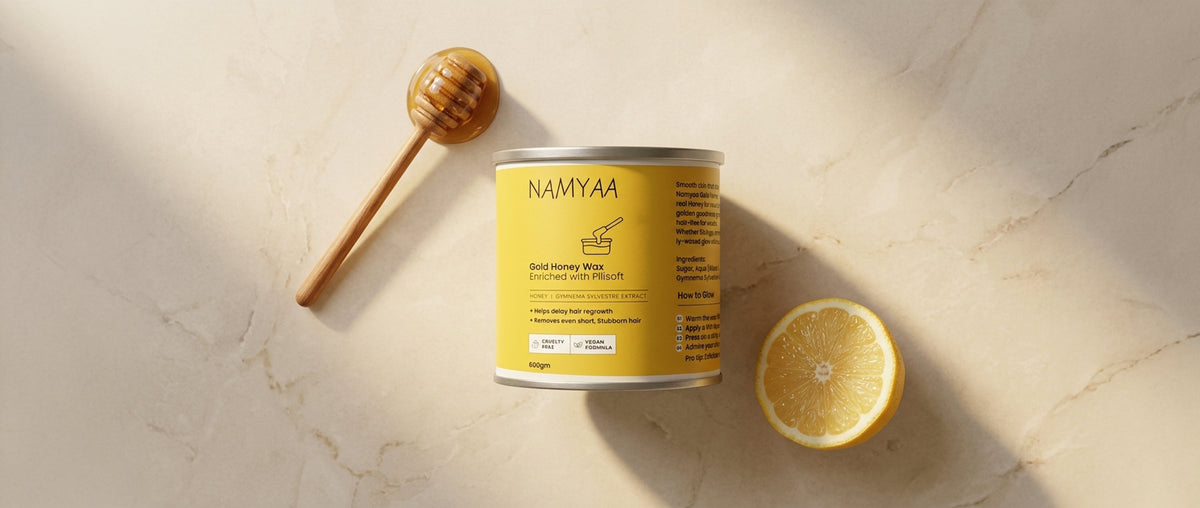 gold honey wax benefits — Namyaa gold honey wax with honey and lemon extract ingredients