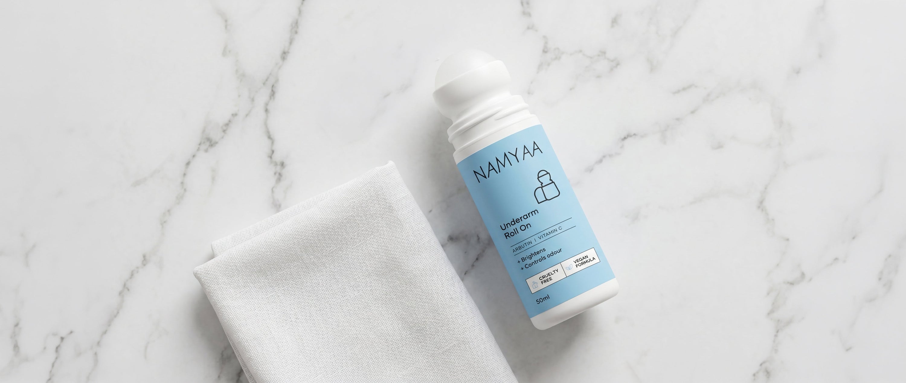 underarm friction pigmentation routine — AHA roll-on, cotton fabric