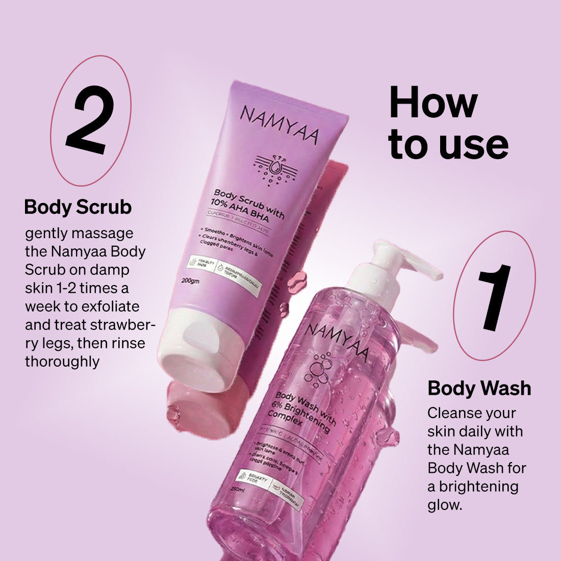 Body Wash and Exfoliating Body Scrub Care Combo