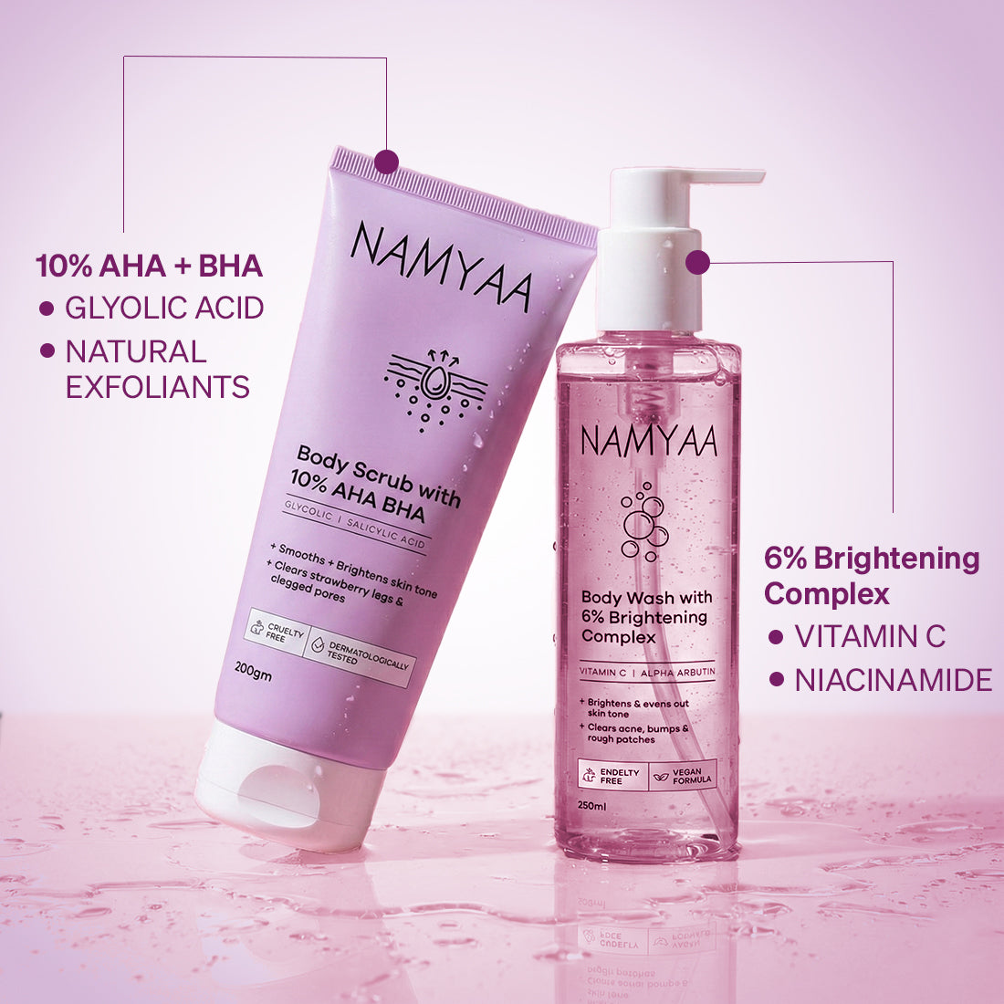 Body Wash and Exfoliating Body Scrub Care Combo