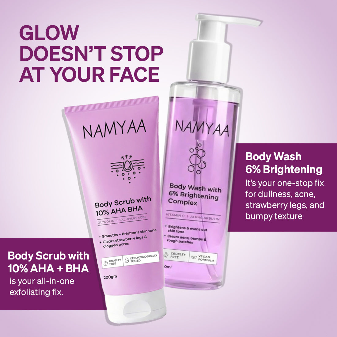 Body Wash and Exfoliating Body Scrub Care Combo