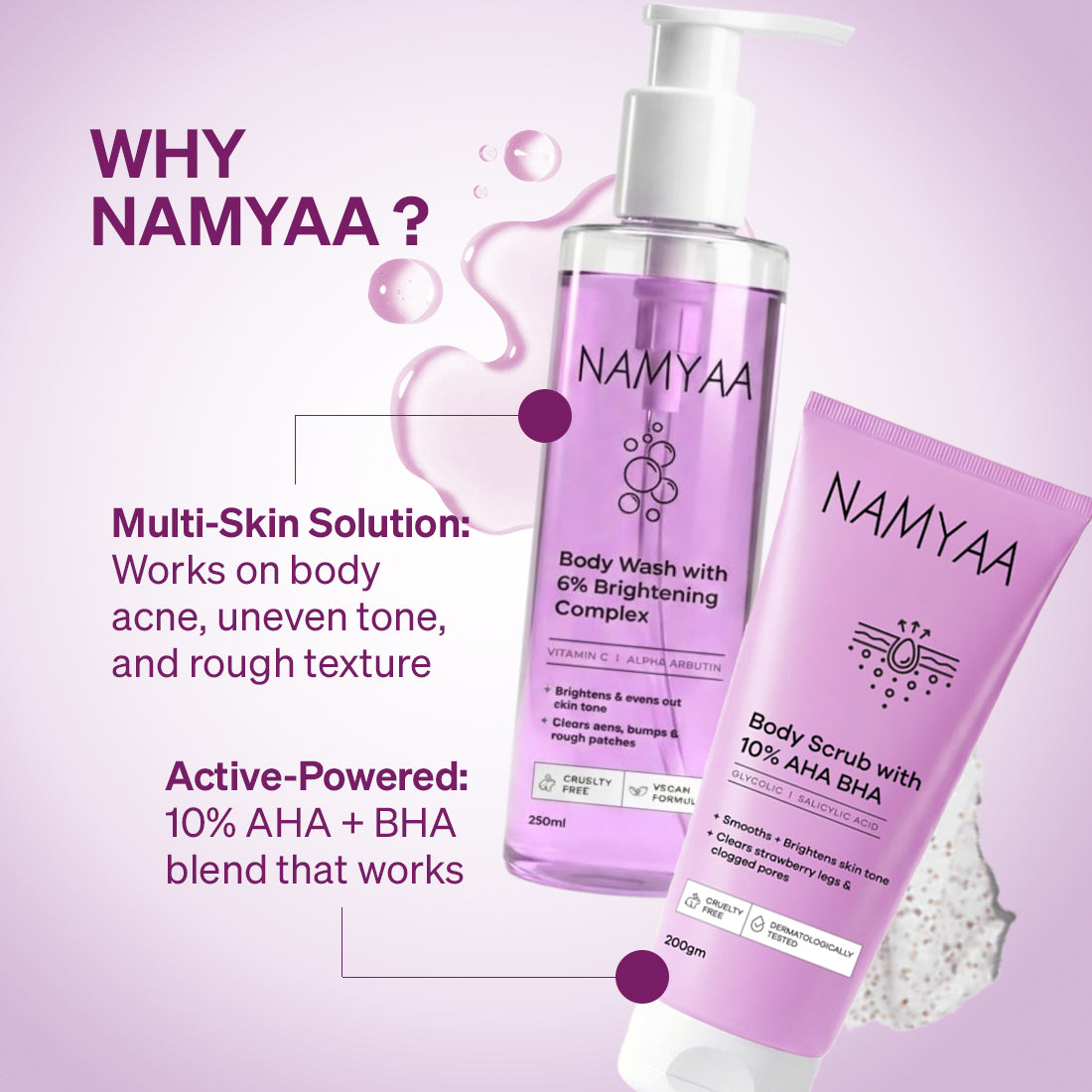 Body Wash and Exfoliating Body Scrub Care Combo