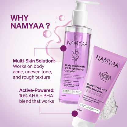 Body Wash and Exfoliating Body Scrub Care Combo