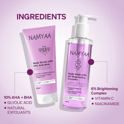 Body Wash and Exfoliating Body Scrub Care Combo