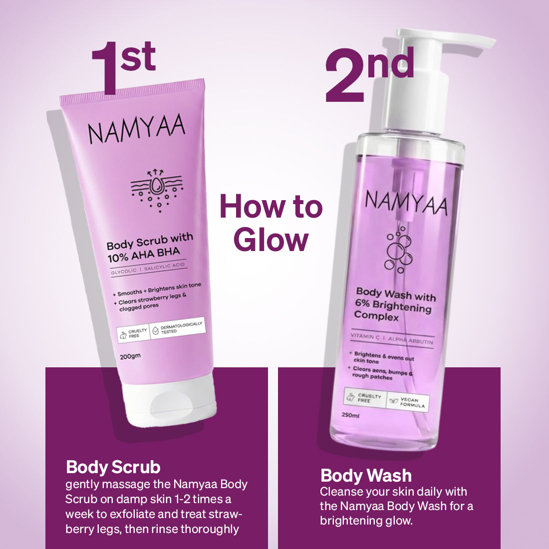 Body Wash and Exfoliating Body Scrub Care Combo