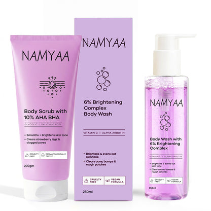 Body Wash and Exfoliating Body Scrub Care Combo